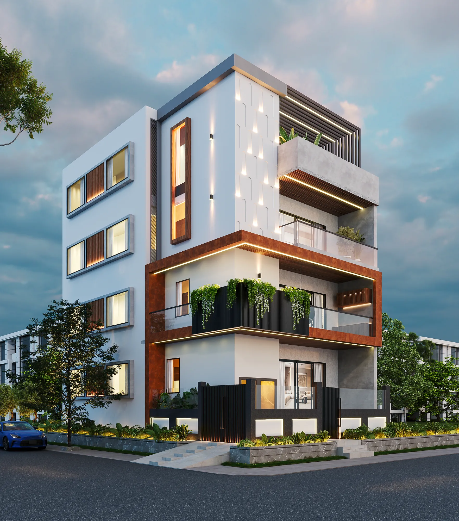 The Vertical House — exterior and terrace